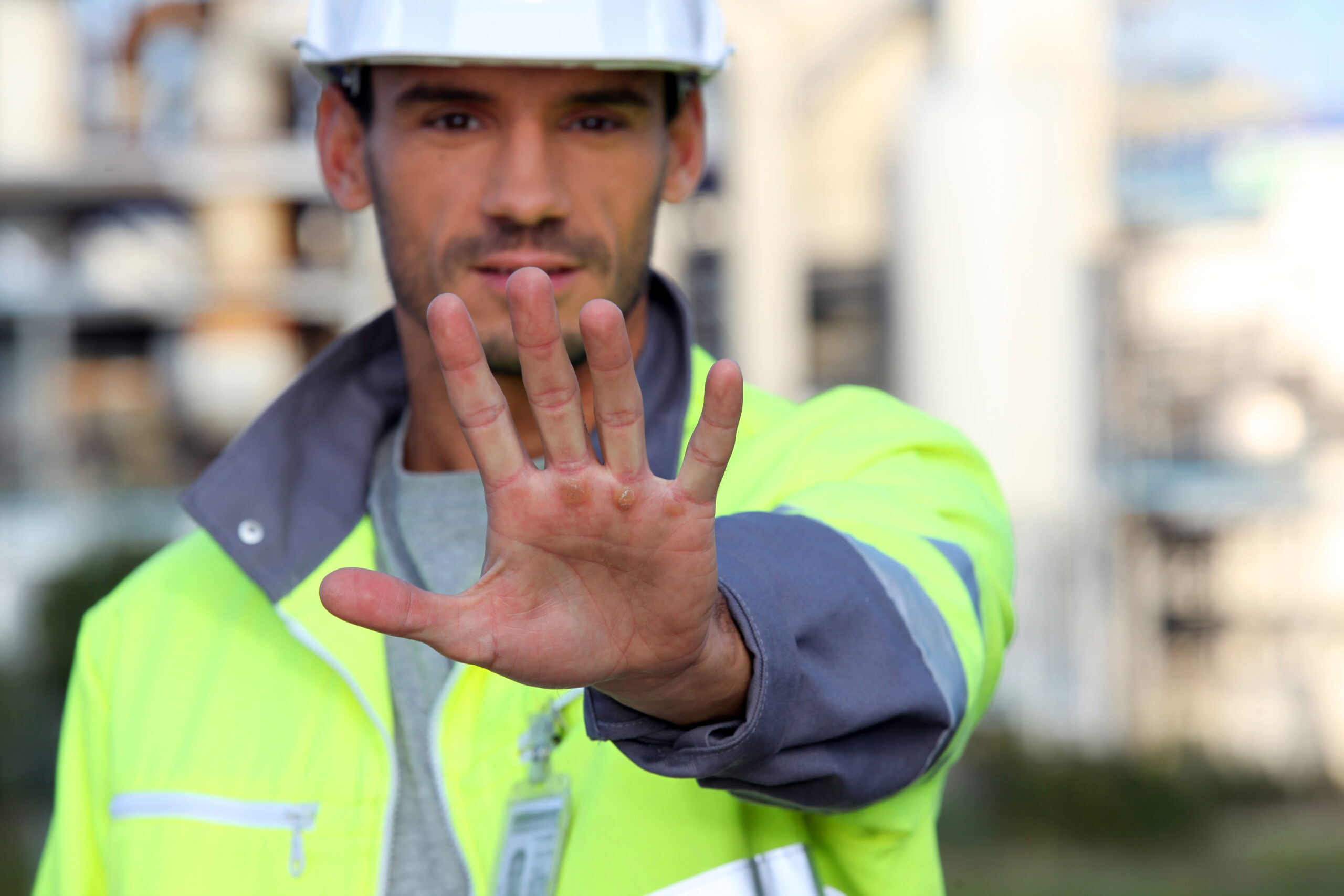 Man in a high visibility jacket