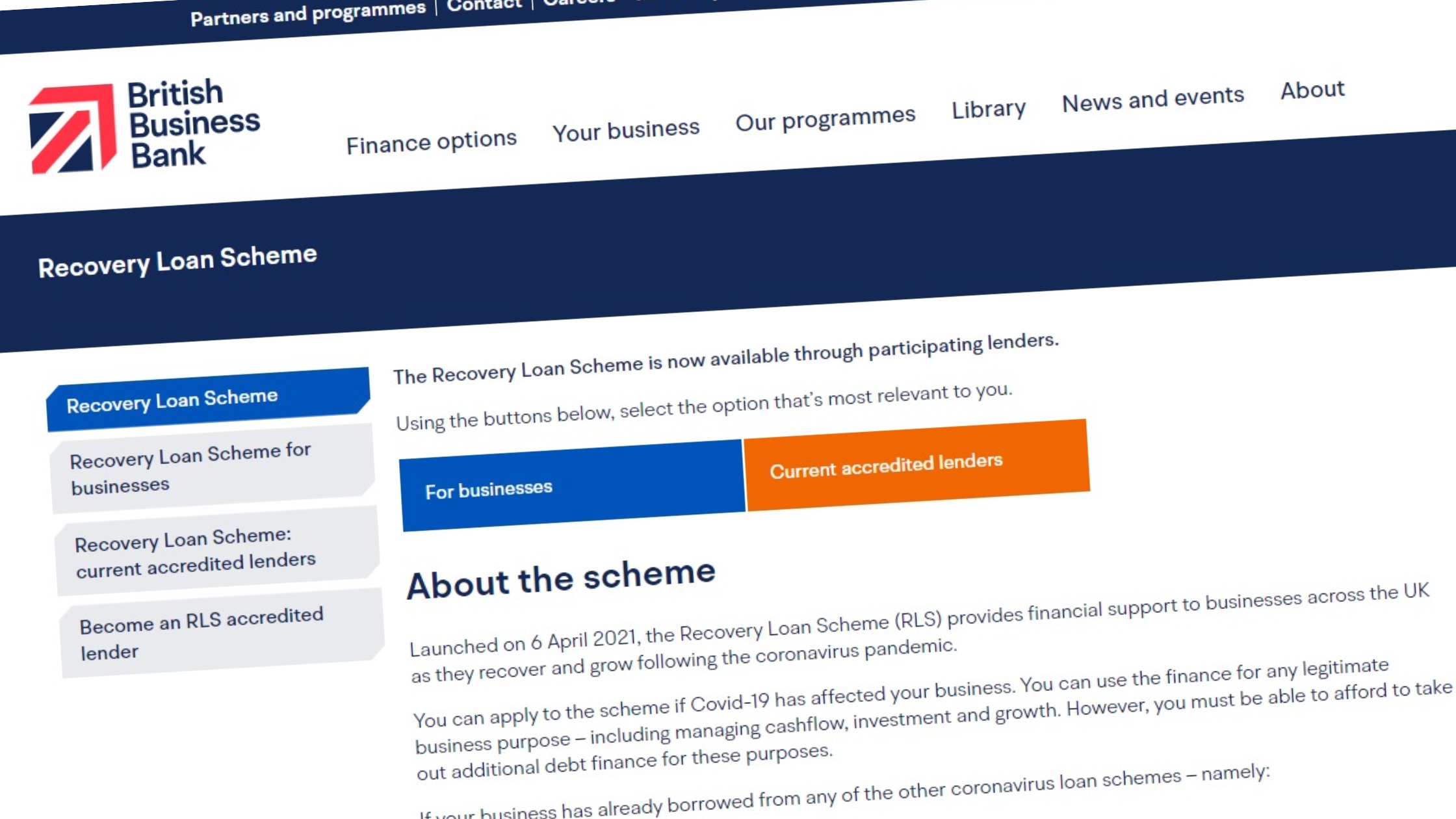 recovery loan scheme